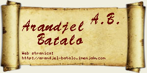 Aranđel Batalo vizit kartica